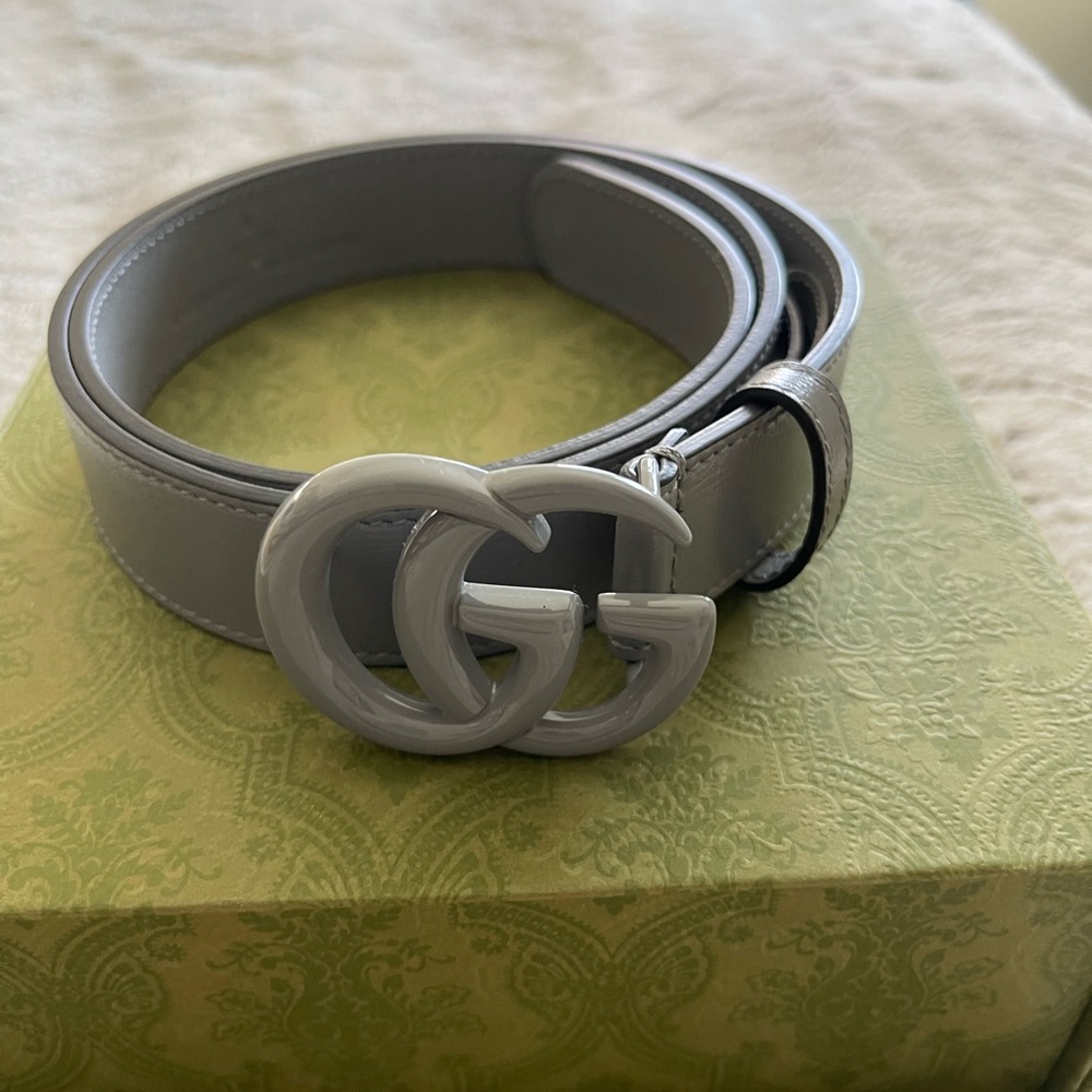 Authentic Gucci GG marmont grey belt 85
